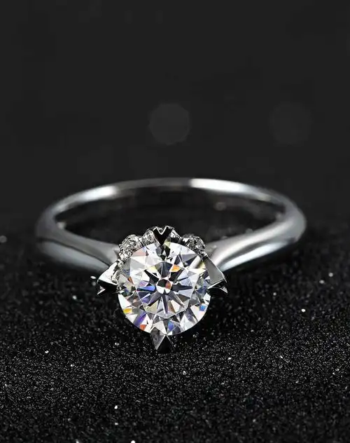 钻宝源 pt950铂金主石1克拉钻石女戒